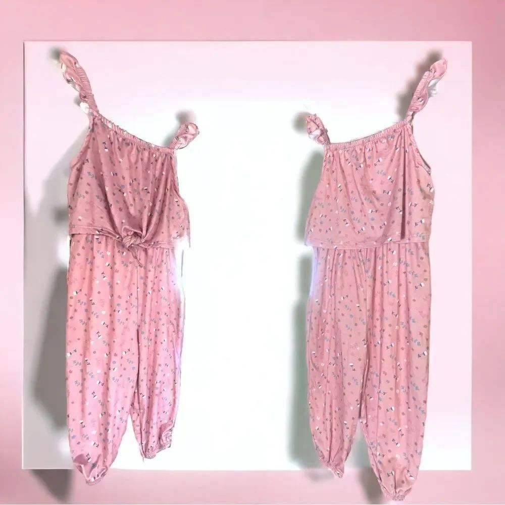BTWEEN l Girl’s Pink Romper, 1-piece l Tie-front l Sleeveless l 3T l EUC
